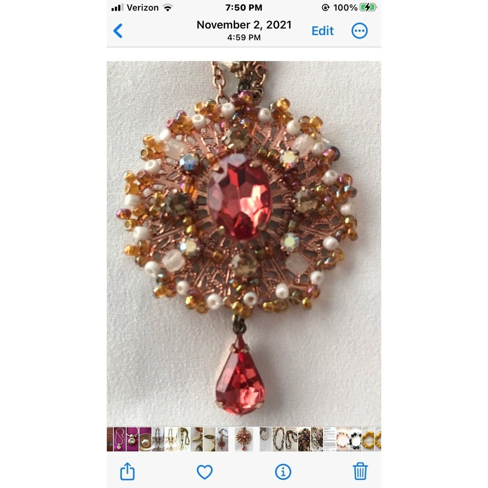 Vintage Avon SH Rosegold Chain Necklace with Pendant